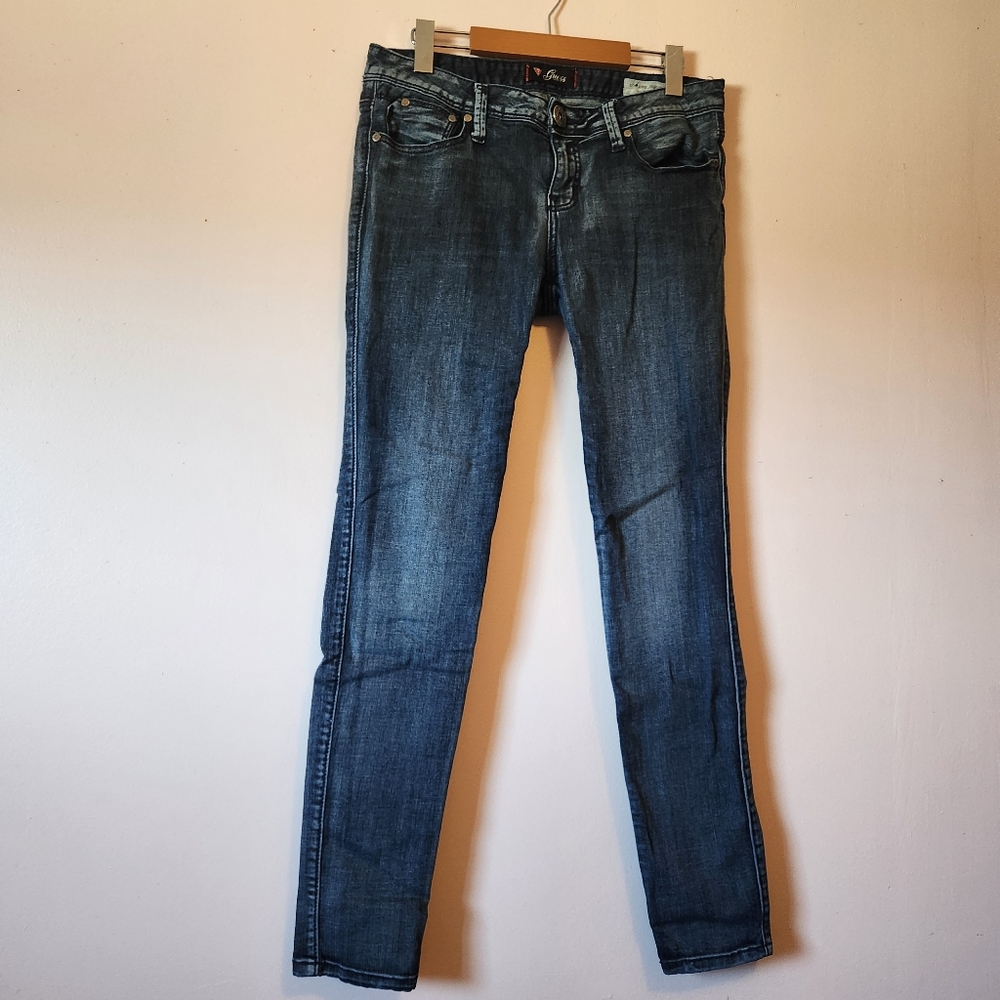 GUESS Maxine Low Rise Jegging Blue Acid Wash Skinny Jeans Size 30
